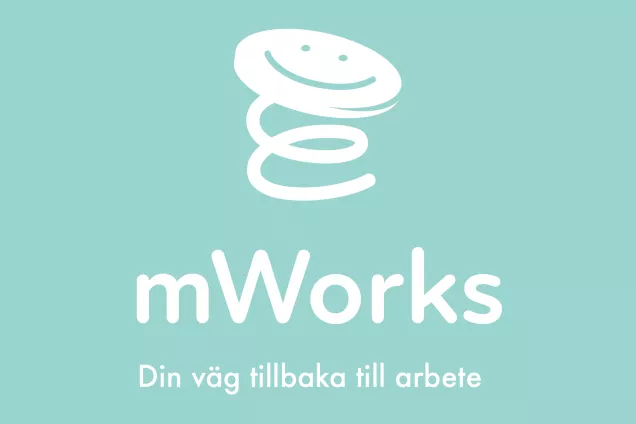 mWorks logga med texten, mWorks-ditt stöd tillbaka till arbete